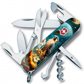 Складной нож Victorinox Climber Ukraine 91 мм 15 функций Сокол-защитник (1.3703.3_T3210pw)