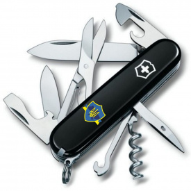 Складной нож Victorinox Climber Ukraine Трезубец на щите с лентой (1.3703.3_T1070u)