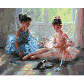 Картина за номерами BrushMe "Балерини з кошеням" 40х50см BS51984