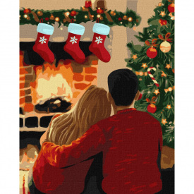 Картина за номерами Удвох біля каміна Ідейка KHO8319 40х50 см