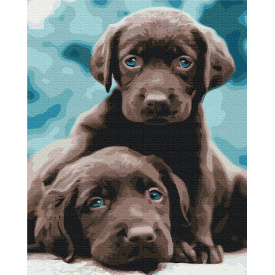Картина за номерами BrushMe "Блакитноокі цуценята" 40х50см BS53222