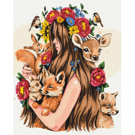 Картина за номерами BrushMe "Берегиня звірів © Alla Berezovska" 40х50см BS53746