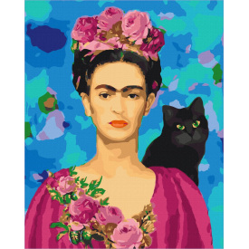 Картина за номерами BrushMe "Фріда з кішкою" 40х50см BS41093