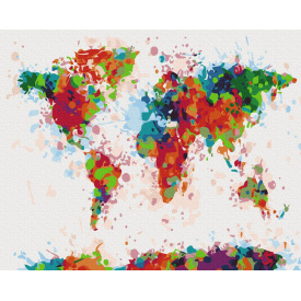 Картина за номерами BrushMe "Барвиста карта" 40х50см BS21349