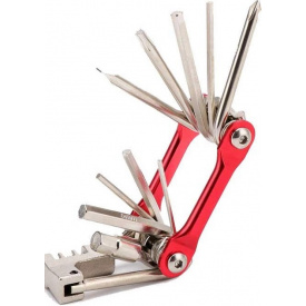 Ключ велосипедний багатофункціональний Xiamen мультитул 11 пр Червоний (050543)
