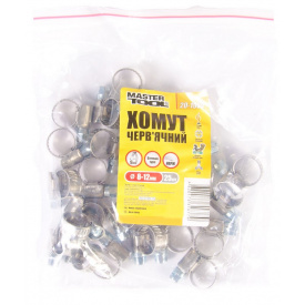Хомути черв'якові MASTERTOOL GM German type 9 мм 8-12 мм 25 шт (20-1935)