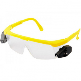 Окуляри захисні відкриті КОМФОРТ прозорі LED-підсвічування з регульованими дужками MASTERTOOL GM (82-0055)