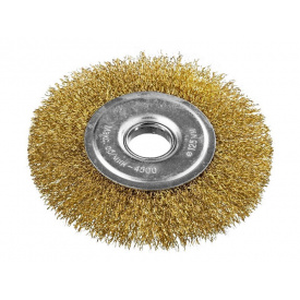Щітка дискова з латунованого рифленого дроту D180*22,2 мм MASTERTOOL GM (19-9118)