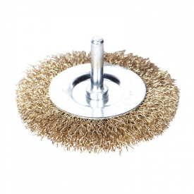 Щітка дротяна дископодібна Ø100мм хвостовик Ø6мм (латунированная) SIGMA (9013101)