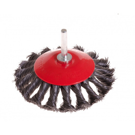 Щітка дискова D100 із плет. дроту зі стрижнем 1/4 MASTERTOOL GM (19-9310)