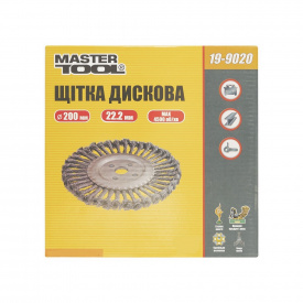 Щітка дискова D200 із плетеного дроту D 32мм MASTERTOOL GM (19-9020)