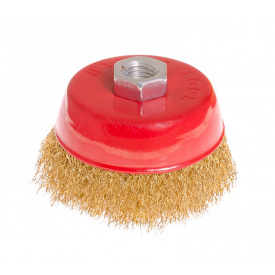 Щітка торцева з латунованого рифленого дроту D 85 М14 MASTERTOOL GM (19-7108)
