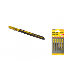 Пильне полотно для лобзика по дереву 5 шт швидкий прямий різ 12TPI L 77 мм T119B MASTERTOOL GM (14-2819)