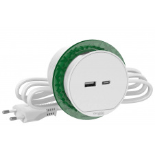 Встраиваемый в стол розеточный блок Schneider Electric INS44008 USB тип А+тип С (белый)