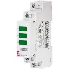 Трехфазный индикатор наличия напряжения ETI 002471556 SON H-3G (3x зеленый) Ясногородка