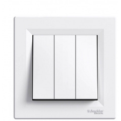 Трехклавишный выключатель Schneider Electric Asfora EPH2100121 (белый) Черкассы
