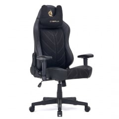 Крісло геймерське Helios Black Cyberlux екошкіра та тканина чорного кольору з поперековим упором підголівником Київ