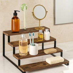 Полка для кухни и ванной комнаты деревянная многоярусная на 4 ступени для специй,стойка ступенчатая для банок SW00511 Київ