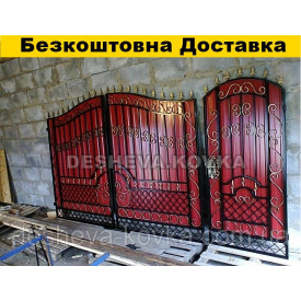 Ворота з хвірткою з профнастилу