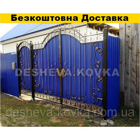 Ворота из элементами ковки из калиткой