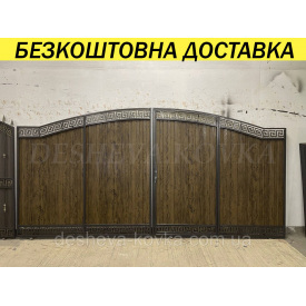 Ворота с профнастилом и калиткой Код: А-01237(1)