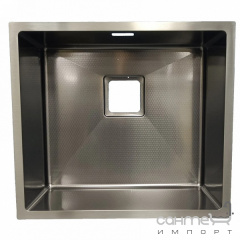 Прямоугольная кухонная мойка под столешницу Fabiano Quadro 49 Celldecor Nano Graphite графит, декор клетки Киев