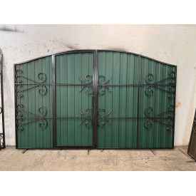 Ворота с профнастилом под ваш проект А-01001