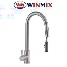 Смеситель для кухни Ухо Winmix Hidden LUX (Chr-014) с выдвижной лейкой из нержавеющей стали SUS304, Польша