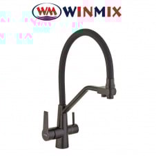 Смеситель для кухни Ухо под осмос рефлекторный Winmix FUL BLACK REFLECTOR BLACK (Chr-021) SUS304 из нержавеющей стали, Польша