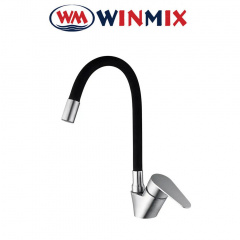 Змішувач для кухні чорний гусак рефлекторний Winmix ASA REFLECTOR Black (Chr-011) SUS304 з нержавіючої сталі, Польща Золотоноша