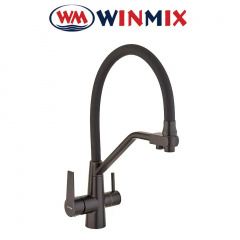 Смеситель для кухни Ухо под осмос рефлекторный Winmix FUL BLACK REFLECTOR BLACK (Chr-021) SUS304 из нержавеющей стали, Польша Ніжин