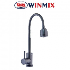 Смеситель для кухни рефлекторный Winmix SOK REFLECTOR BLACK (Chr-011) SUS304 из нержавеющей стали, Польша Самбор