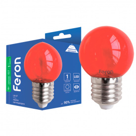 Світлодіодна декоративна лампа Feron LB-37 1Вт E27 красная прозрачная