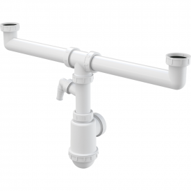 Сифон для мойки Alcaplast пластик, белый (A448P-DN50/40)
