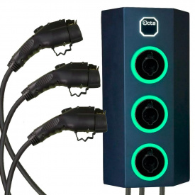 Зарядная станция для электромобиля 36 кВт 32А 3-фазы c 2-мя портами Type 2 европейское авто + T Octa Energy (W132)