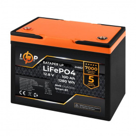 Аккумулятор LogicPower LiFePO4 12,8V - 100 Ah 1280Wh BMS 100A/50А пластик Smart BT (LP24662)