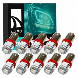 Комплект світлодіодних ламп Napo LED BA9S-5050-5smd T4W Ba9s 10 шт Червоний (1032944849)