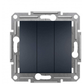 Трехклавишный выключатель Schneider Electric Asfora EPH2100171 (антрацит)