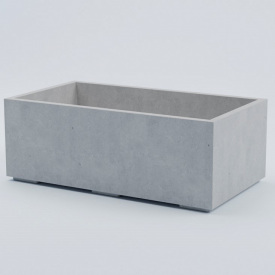 Клумба бетонная Прямоугольная №109 40x109x60 см, уличная садовая Художественная покраска