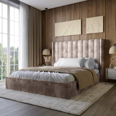 Двуспальная кровать Lion Нино Silk 105 Шоколадный 180x200 см (Lion-045025)