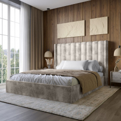 Двоспальне ліжко Lion Ніно Silk 102 Айворі 180x200 см (Lion-045022) Херсон
