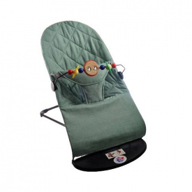 Дитячий шезлонг-гойдалка SBT group BABY Balance Soft A1 з дугою з іграшками бірюзовий/бавовна (BBT-01-00)