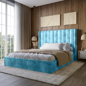 Двоспальне ліжко Lion Ніно Silk 502 Бірюзовий 180x200 см (Lion-041396)