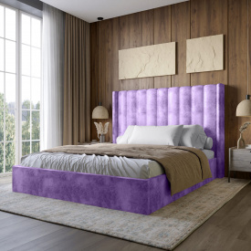 Двуспальная кровать Lion Нино Silk 401 Лавандовый 160x200 см (Lion-045046)