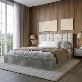 Двоспальне ліжко Lion Піксі Silk 101 Бежевий 160x200 см (Lion-041647)