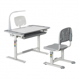 Дитяча парта-трансформер зі стільцем із жорсткою фіксацією Cubby Lupin 800x505x547-727 мм Grey