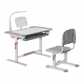 Дитяча парта-трансформер зі стільцем із жорсткою фіксацією Cubby Lupin 800x505x547-727 мм Pink