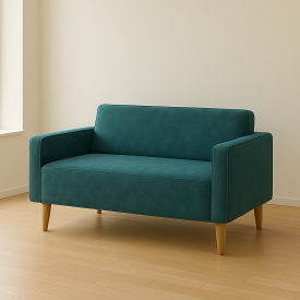 Диван офисный Tobi Sho Селдон с подлокотниками 1260х680х770 мм, велюр Крокус Морская волна/88