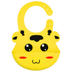 Слюнявчик силиконовый детский 2Life 3D Жирафик 27 см Желтий (vol-10211)