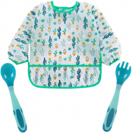 Набір 2Life слинявчик-нагрудник Кактуси прилади Синій (v-11749)